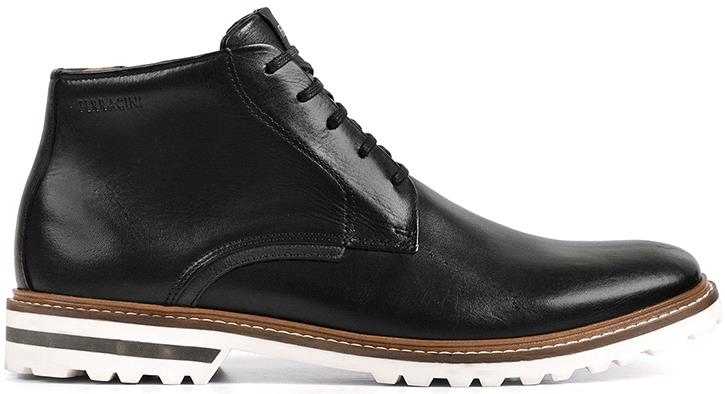 GEOFFREY - Black Leather Men's Boots with White Sole - Ferracini Shoes Australia