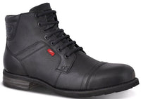 MACKSON - Black Men's Leather Lace Boot - Ferracini Shoes Australia
