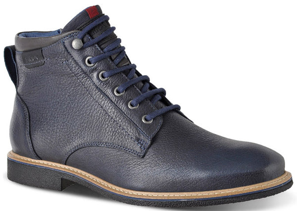 OSBAR - Navy Blue Men's Leather Lace Boots - Ferracini Shoes Australia