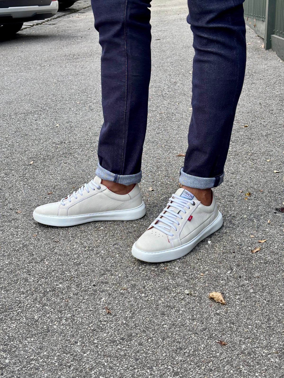 Ferracini Salvador Elastic Lace Leather Sneaker - Ferracini Shoes Australia