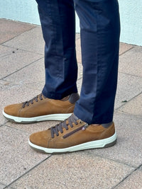 Ferracini Wilfred Elastic Lace Up Leather Sneaker - Ferracini Shoes Australia