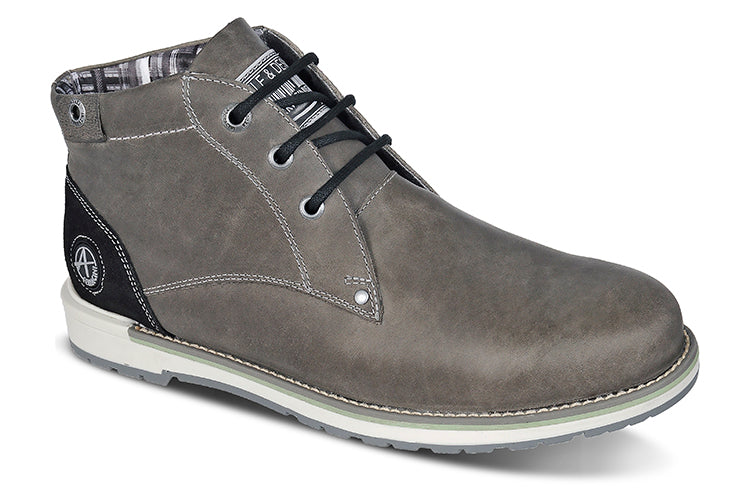TREVOR - Grey Men's Leather Lace Up Boots - Ferracini Shoes Australia