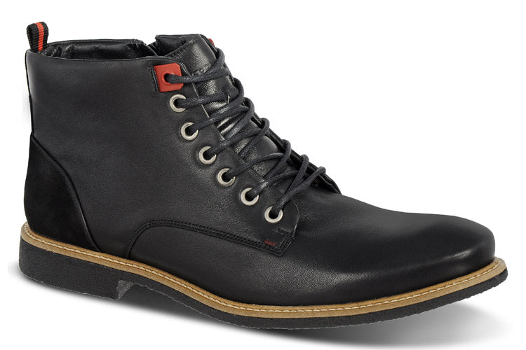 RANDLE - Black Chocolate Men's Leather Lace Up Boots - Ferracini Shoes Australia